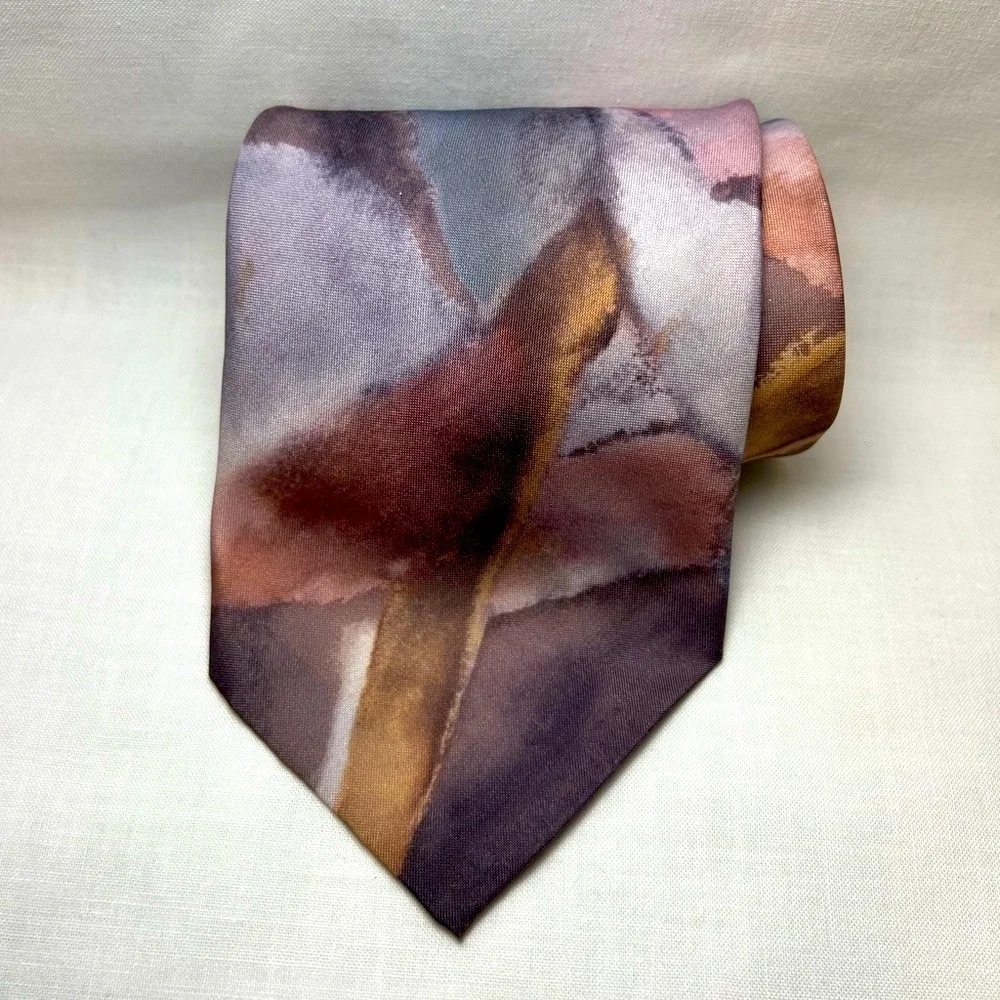 80s 90s Watercolor Aesthetic Silk Tie Retro